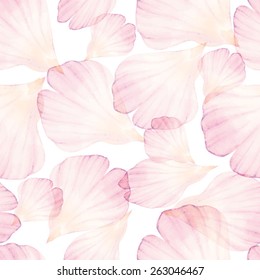 Watercolor Seamless pattern. Pink flower petal.
Vectorized watercolor drawing. 
