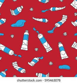 Watercolor Seamless Pattern red blue