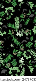 Watercolor seamless pattern with simple hand drawn flowers. Floral print.
