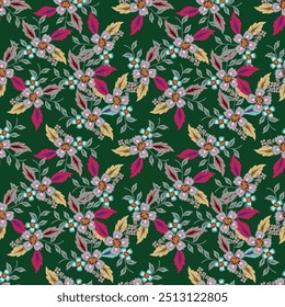 Patrón de acuarela sin fisuras con ramos florales de primavera. Ilustración botánica de Antiguas. Decoración elegante para cualquier tipo de diseño. Impresión de moda con flores abstractas coloridas.