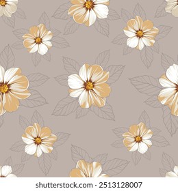 Padrão de aquarela sem costura com buquês floral de primavera. Ilustração botânica vintage. Elegante decoração para qualquer tipo de design. Impressão de moda com flores abstratas coloridas.