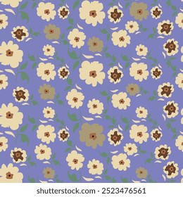 Padrão de aquarela sem costura com buquês floral de primavera. Ilustração botânica vintage. Elegante decoração para qualquer tipo de design. Impressão de moda com flores abstratas coloridas. Textura aquarela