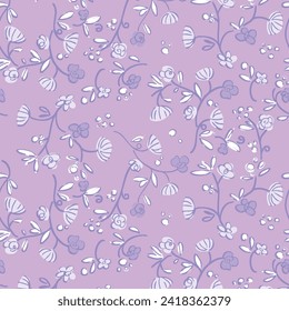 Watercolor seamless pattern with spring flowers, buds and twigs with leaves Vector design 
