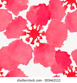 Watercolor seamless pattern with spring and summer of flower sakura tree. Can be used for web pages, identity style, printing, invitations, banners, cards, leaflets. 