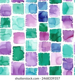 Watercolor Seamless Pattern with  Squares.  Design element for sale banners, posters, labels, and gift wrapping paper.