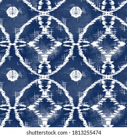 Watercolor seamless pattern in traditional indigo and white shades. Ethnic vector wallpaper and backgrounds. japanese cloisonne fabric art meaning treasure and family harmony. Talisman for good luck