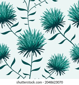 Watercolor seamless pattern with turquoise eucalyptus on black isolated hand drawn background Botanical,wedding print hand painted Designs for textiles, fabric, wrapping paper, packaging, social media