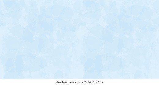 Watercolor seamless pattern. Vector cloud sky print. Blue transparent brush stains texture.	