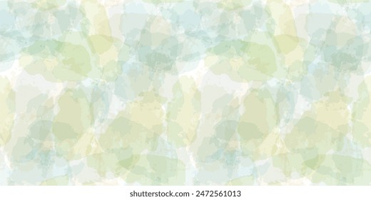 Watercolor seamless pattern. Vector print. Blue transparent brush stains texture.