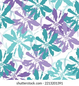 Watercolor seamless pattern. Very beautiful ornament.  Delicate multicolored flowers and tropical leaves on pastel background.