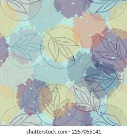 Watercolor seamless pattern. Very beautiful ornament.  Delicate multicolored flowers and tropical leaves on pastel background.
