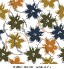 Watercolor seamless pattern. Very beautiful ornament.  Delicate multicolored flowers and tropical leaves on pastel background.