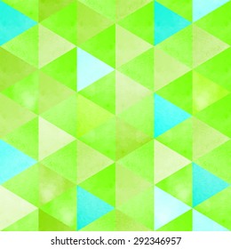 watercolor seamless pattern with vintage triangle