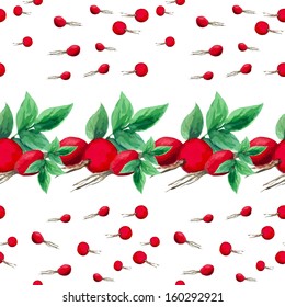 watercolor seamless pattern with wild rose