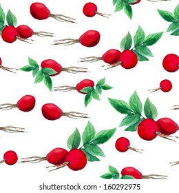 watercolor seamless pattern with wild rose