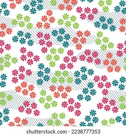 Watercolor seamless pattern with wildflowers. Seamless pattern vector illustration. 