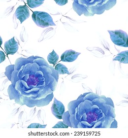 Patrón de rosas sin fisuras de color de agua. Fondo para páginas web, invitaciones de boda, guardar las tarjetas de fecha.