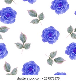 Watercolor seamless roses pattern. Background for web pages, wedding invitations, save the date cards.