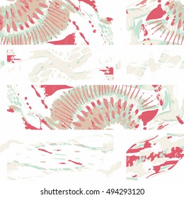 Watercolor seamless vector patchwork pattern. Artistic abstract endless saturated ethnic tile. Hand drawn watercolor texture. Ethnic multicolored endless print.