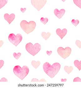 Watercolor Seamless Vector Pattern Hearts Stock Vector (Royalty Free ...