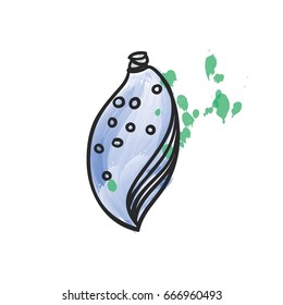 Watercolor seashell on isoleted on white background. Vector illustration. Beach concept for restaurant menu card, ticket, branding, logo label.