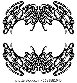 Watercolor set frame ornament element floral decorative 