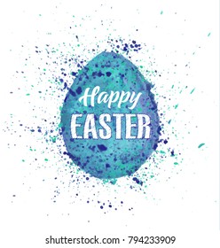 Watercolor set of hand drawn colored Easter egg isolated on white background. Happy Easter