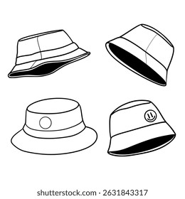 Watercolor set of hat buisines vector illustration