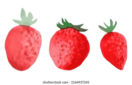 Conjunto de acuarelas de ilustraciones de fresa. Ilustración del vector
