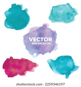 watercolor set on white background, Watercolor logo, Vector illustration.