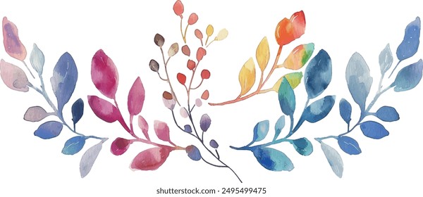 Watercolor set pastel colors flowers, clipart for design	
