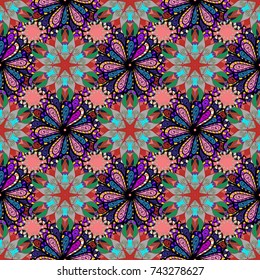 Watercolor set of vintage floral tropical natural elements. Exotic flowers, botanical bright classic nature on black, blue and pink colors. Vector illustration.