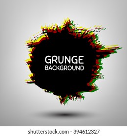 Watercolor shape/Grunge template for text. logo/design. Vector watercolor circle shape.