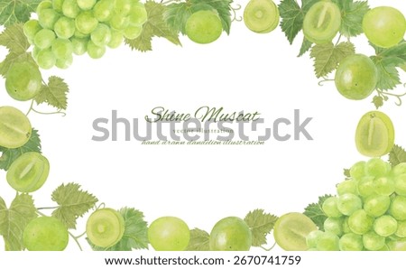Watercolor Shine Muscat vector frame
