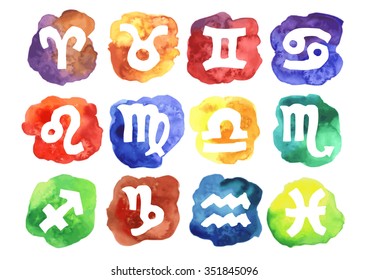 Watercolor sign of zodiac