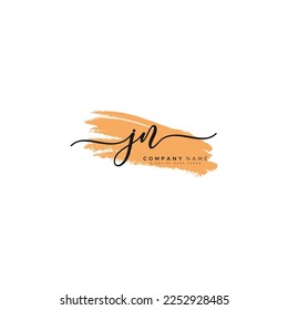 Watercolor Signature logo for Initial Letter JN - Vector Logo Template for Alphabet J and N