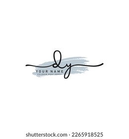 Watercolor Signature logo for Initial Letter DY - Vector Logo Template for Alphabet D and Y
