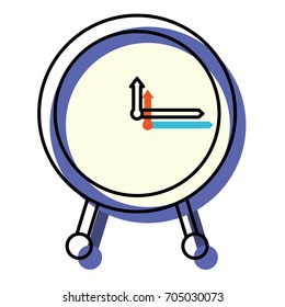 watercolor silhouette of clock icon vector illustration