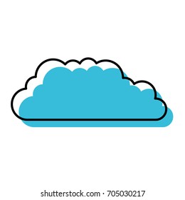 watercolor silhouette of cloud service icon vector illustration