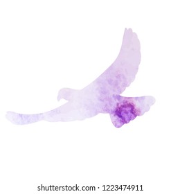 watercolor silhouette of a flying bird