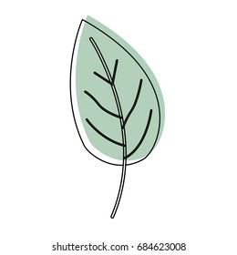 watercolor silhouette of leaf plant vector illustration