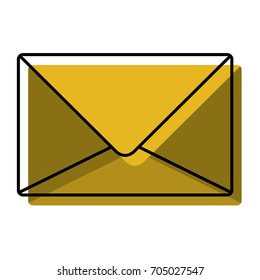 watercolor silhouette of opened envelope vector illustration