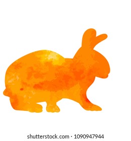  watercolor silhouette of a rabbit