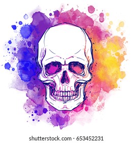 Watercolor Skull Images, Stock Photos & Vectors | Shutterstock