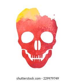 watercolor skull