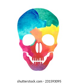 Watercolor Skull 