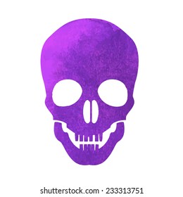 watercolor skull
