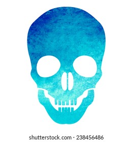 watercolor skull