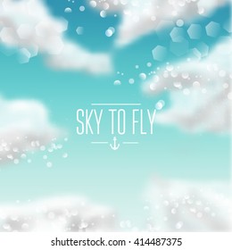 Watercolor sky background with shining sparks and bokeh. Vector Illustration, Graphic Design Editable For Your Design. 