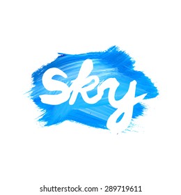 Watercolor sky badges. Vector